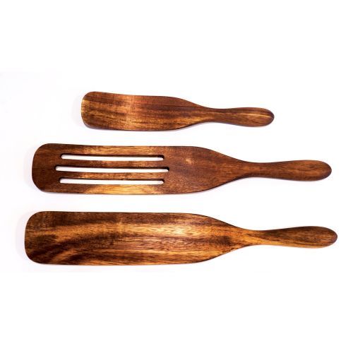  Lamplight Kitchen Co. Lamplight Kitchen Acacia Wood Spurtle 3-Piece Set | Better Than A Spatula | Smarter Cooking, Easier Stirring | No Food Stuck In The Corners Of Your Pots | Best Cooking Utensil Tool