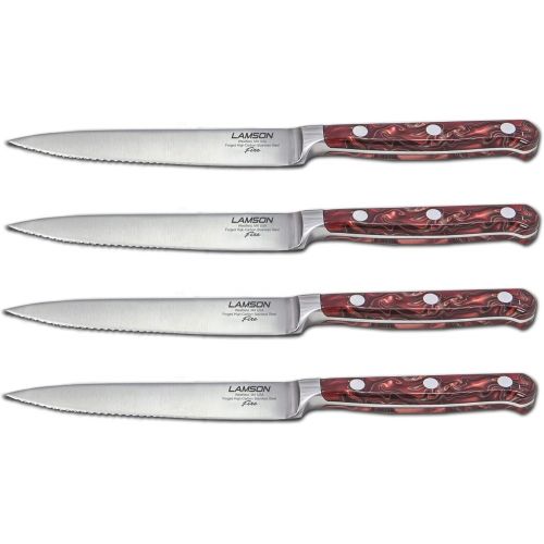  Lamson 59968 Fire Steak Knife Set, Stainless Steel