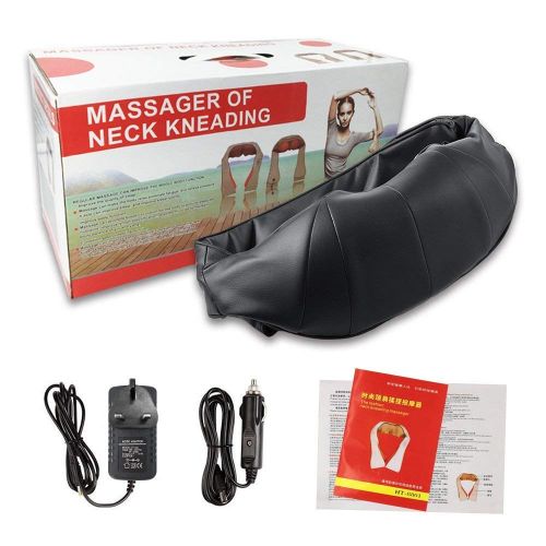  Lana Shiatsu Neck Shoulder Massager Electric Back Massager with Hot and Deep Tissue Kneading Massage Adjustable Strength Office Car