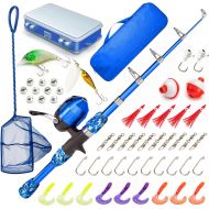 Lanaak Kids Fishing Pole - Rod and Reel Starter Kit - Kids Fishing Pole for Boys, Girls and Youth