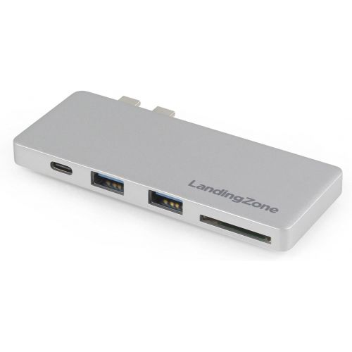  LandingZone USB Type-C Hub for New MacBook Pro Models A1706A1707A1708A1989A1990 Released 2016 to 2018 (Silver)