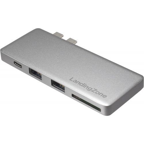  LandingZone USB Type-C Hub for New MacBook Pro Models A1706A1707A1708A1989A1990 Released 2016 to 2018 (Silver)