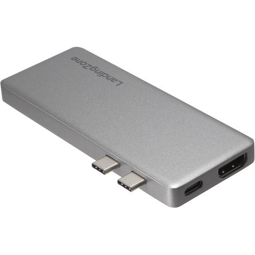  LandingZone USB Type-C Hub for New MacBook Pro Models A1706A1707A1708A1989A1990 Released 2016 to 2018 (Silver)