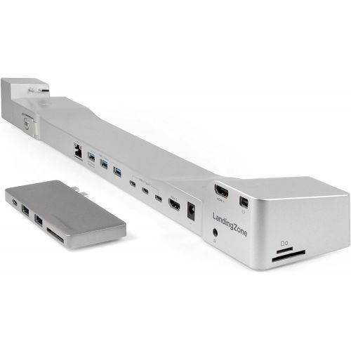  LandingZone 2-Item Bundle: Docking Station and USB Type-C Hub for the 15-inch MacBook Pro with Touch Bar Models A1707 & A1990 Released 2016 to 2018 (15-inch Silver Docking Station,