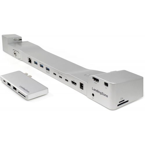  LandingZone 2-Item Bundle: Docking Station and USB Type-C Hub for the 15-inch MacBook Pro with Touch Bar Models A1707 & A1990 Released 2016 to 2018 (15-inch Silver Docking Station,