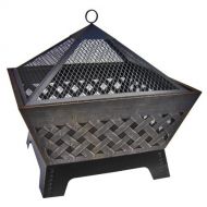 Premium Patio Fire Pit Outdoor Grill Landmann Wood Burning Grate for Backyard Cooking in Modern Rectangle Small Design