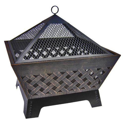  Premium Patio Fire Pit Outdoor Grill Landmann Wood Burning Grate for Backyard Cooking in Modern Rectangle Small Design