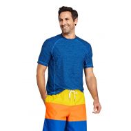 Lands%27+End Lands End Mens Tall Spacedye Short Sleeve Swim Tee Rash Guard