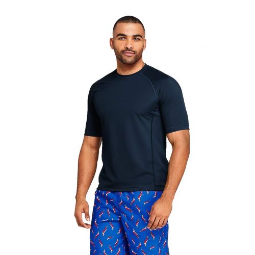  Lands%27+End Lands End Mens Short Sleeve Swim Tee Rash Guard