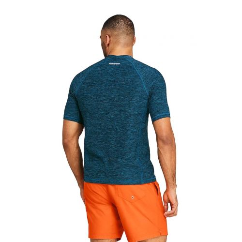  Lands%27+End Lands End Mens Spacedye Short Sleeve Swim Tee Rash Guard