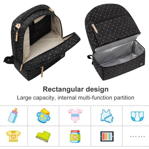  Landuo Diaper Bag Multi-Function Waterproof Travel Backpack Nappy Bags for Baby Care, Tote Design, Spacious Organizer & Laptop Pocket, Large Insulated Pockets for Bottles(Dot)