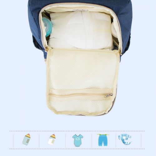  Landuo Diaper Bag Multi-Functional Nappy Bags Waterproof Travel Mom Backpack for Baby Care, Large Capacity, Stylish and Durable (Blue)