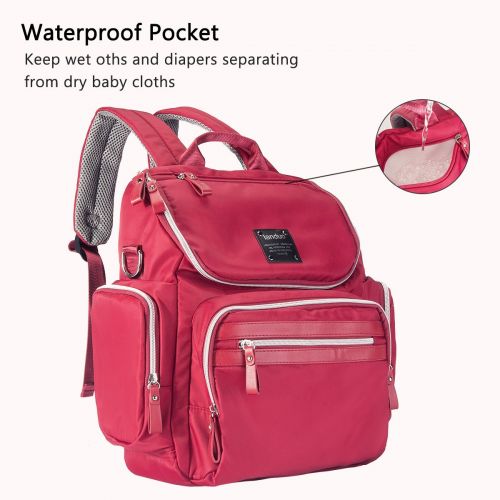  Landuo Diaper Bag Backpack Waterproof Travel Mummy Nappy Bags, Large Capacity and Multi-Function Back Pack Organizer with Baby Insulated Pockets (Blue)