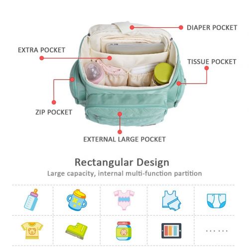  Landuo Diaper Bag Backpack Waterproof Travel Mummy Nappy Bags, Large Capacity and Multi-Function Back Pack Organizer with Baby Insulated Pockets (Black)