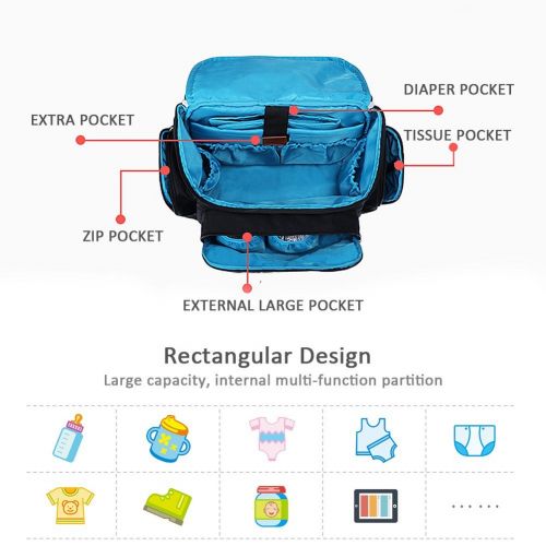  Landuo Diaper Bag Backpack Waterproof Travel Mummy Nappy Bags, Large Capacity and Multi-Function Back Pack Organizer with Baby Insulated Pockets (Black)