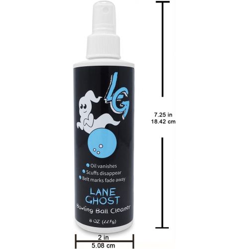  Lane Ghost Bowling Ball Cleaner Spray Kit - USBC Approved - Oil, Scuff, and Belt Mark Cleaner - Restores Tack and Prolongs Lifespan of Ball