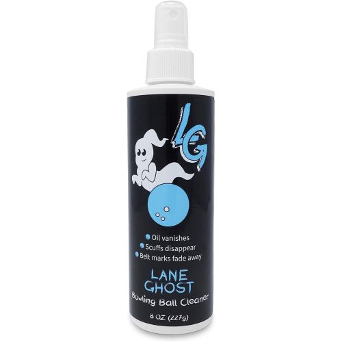  Lane Ghost Bowling Ball Cleaner Spray Kit - USBC Approved - Oil, Scuff, and Belt Mark Cleaner - Restores Tack and Prolongs Lifespan of Ball