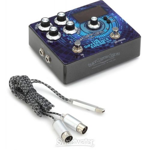  Laney Black Country Customs The Difference Engine Digital Delay Pedal with 3 Patch Cables