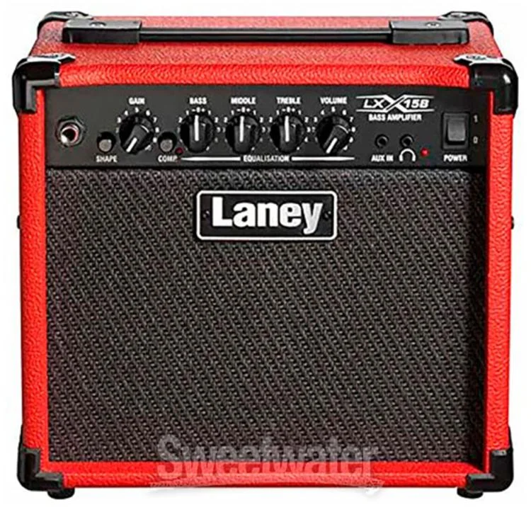  Laney LX15B 2 x 5-inch 15-watt Bass Combo Amp - Red Tolex