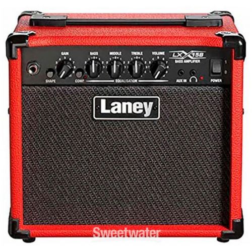  Laney LX15B 2 x 5-inch 15-watt Bass Combo Amp - Red Tolex