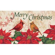 Lang 3210031 Poinsettia Door Mat by Tim Coffey, 30 x 18