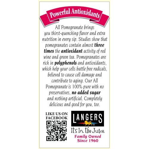  Langers 100% Juice, All Pomegranate, 64 Ounce (Pack of 8)