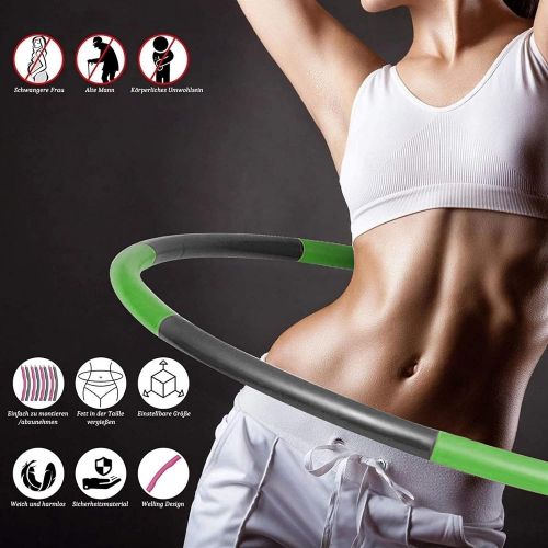  [아마존베스트]langking Hula Hoop, Adult Hula Hoop, 6-8 Segments Removable Hula Hoop for Adults & Children for Sports, Suitable for Fitness, Sports, Home, Office, Adjustable Hoola Hoop