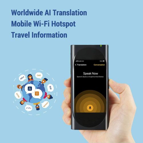  Langogo Genesis Portable Language Translator Device, 100+ Languages Pocket Translator, Real-time Voice Translator with Offline Translation, Built-in Data, 3.1inch Retina Display Tr