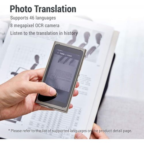  Langogo Summit Instant Two-Way Language Translator Device, Real-time Pocket Traductor with Bluetooth, 104 Languages Voice Interpreter, Built-in Data, 4.0 Inch Display with Photo Tr