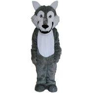 Grey Wolf Long Hair Mascot Costume Cartoon Real Picture Langteng(TM)