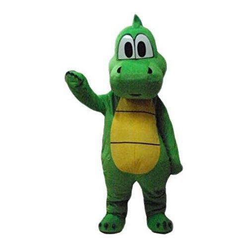  Green Dinosaur Langteng Mascot Costume Cartoon Character Real Picture