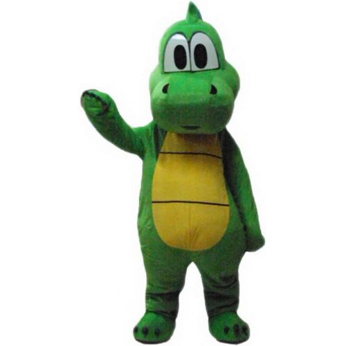  Green Dinosaur Langteng Mascot Costume Cartoon Character Real Picture