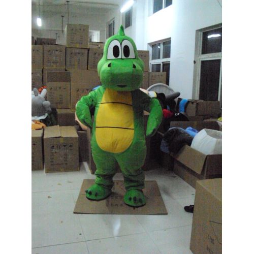  Green Dinosaur Langteng Mascot Costume Cartoon Character Real Picture