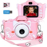 [아마존베스트]Langwolf Kids Camera for Girls, Digital Camera for Kids Toys Children Selfie Photo Video Camera with 32GB SD Card, Gifts for Girls and Boys Age 3 4 5 6 7 8 9Years Old