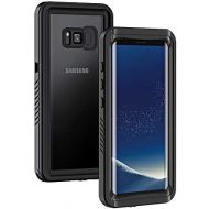 [아마존베스트]Lanhiem Galaxy S8 Case, IP68 Waterproof Dustproof Shockproof Full Body Sealed Underwater Protective Cover with Built-in Screen Protector for Samsung Galaxy S8 (Black)