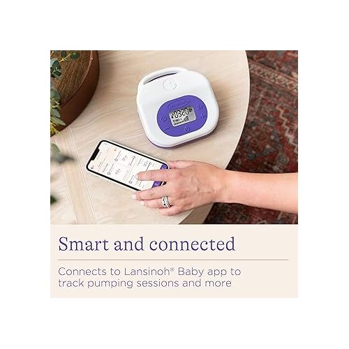 란시노 Lansinoh Smartpump 3.0 Double Electric Breast Pump, Portable and Rechargeable, Connects to Baby App, Hospital Strength Suction for Breastfeeding Moms