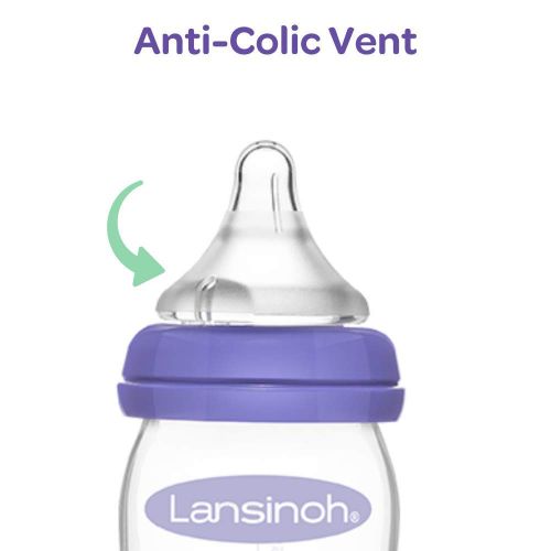 란시노 [아마존베스트]Lansinoh Breastfeeding Bottles with NaturalWave Nipple, 8 Ounces, Pack of 3, Baby Bottle for Breastfed Baby, Anti-Colic Reduces Nipple Confusion, Nursing Essentials