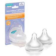 [아마존베스트]Lansinoh NaturalWave Slow-Flow Silicone Nipples, 2 Count, Natural Bottle Nipples, Reduces Nipple Confusion, Anti-Colic, BPA and BPS Free, Nursing Essentials