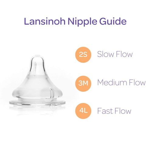 란시노 [아마존베스트]Lansinoh NaturalWave Slow-Flow Silicone Nipples, 2 Count, Natural Bottle Nipples, Reduces Nipple Confusion, Anti-Colic, BPA and BPS Free, Nursing Essentials