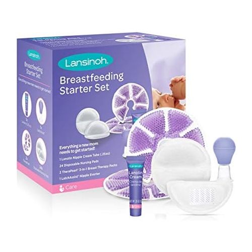 란시노 [아마존베스트]Lansinoh Breastfeeding Starter Set for Nursing Mothers, Breastfeeding Gift for Baby Showers and New...