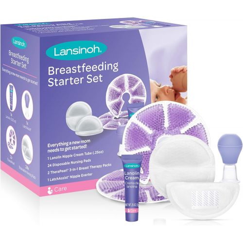 란시노 [아마존베스트]Lansinoh Breastfeeding Starter Set for Nursing Mothers, Breastfeeding Gift for Baby Showers and New...