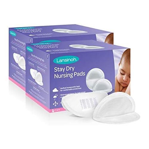 란시노 [아마존베스트]Lansinoh Stay Dry Disposable Nursing Pads, 200 Count (2 Packs of 100), Superior Absorbency, Ultra Soft Leak Protection for Breastfeeding, Non-Toxic Milk Pads, Nursing Essentials