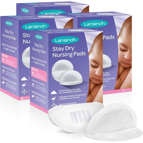 란시노 [아마존베스트]Lansinoh Stay Dry Disposable Nursing Pads, 240 Count (4 Packs of 60), Superior Absorbency, Ultra Soft...