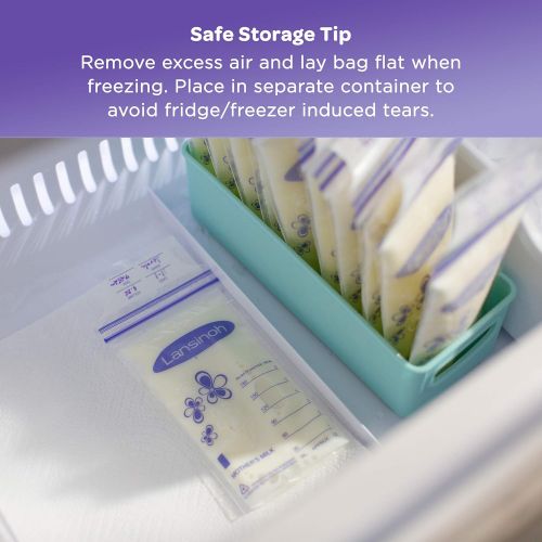 란시노 [아마존베스트]Lansinoh Breastmilk Storage Bags, 50 Count of Bags with 2 Pump Adapters, Milk Freezer Bags for Long Term Breastfeeding Storage, Pump Directly into Bags, Nursing Essentials