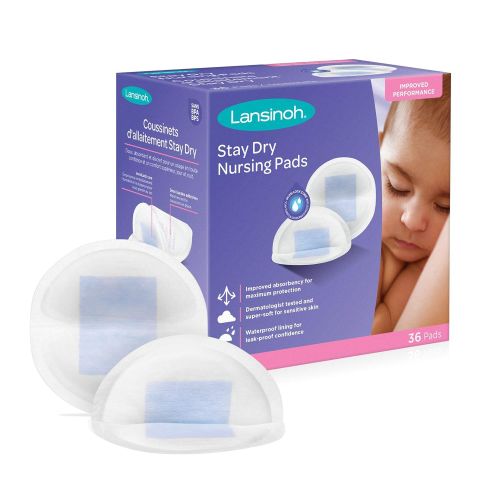 란시노 Lansinoh Stay Dry Disposable Nursing Pads for Breastfeeding, 36 count