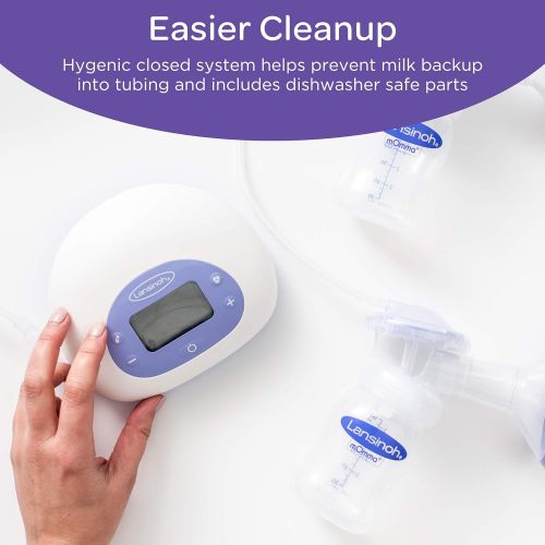 란시노 Lansinoh Signature Pro Double Electric Portable Breast Pump with Pumping Essentials and Tote Bag