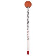Lantelme Babyflaschen analog Thermometer Glas mit Holzkugel in orange fuer Babyflasche Lebensmittel 6167
