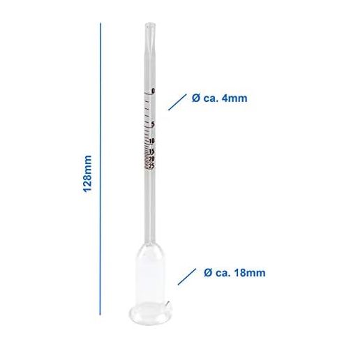  Lantelme 2 Stueck Glas Vinometer Set 0 bis 25 Vol% Alkoholgehalt Obstwein Fruchtwein Wein Hobbybrauer Alkoholmesser 7980