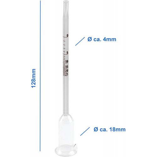  Lantelme 2 Stueck Glas Vinometer Set 0 bis 25 Vol% Alkoholgehalt Obstwein Fruchtwein Wein Hobbybrauer Alkoholmesser 7980