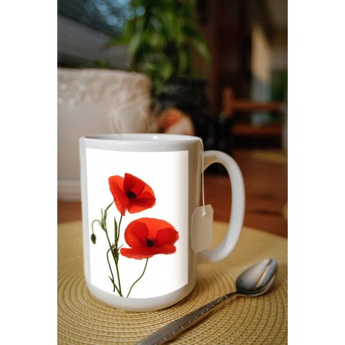  Lantern Press Single Poppy Flower Isolated on White Background Photography A-93741 (100% Cotton Kitchen Towel)